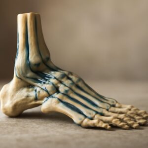 Detailed view of bottom foot anatomy and foot anatomy tendons
