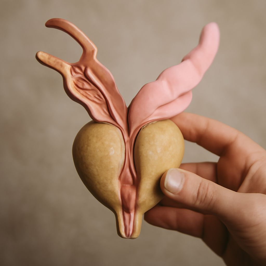 An illustration highlighting male neck anatomy and neck anatomy glands