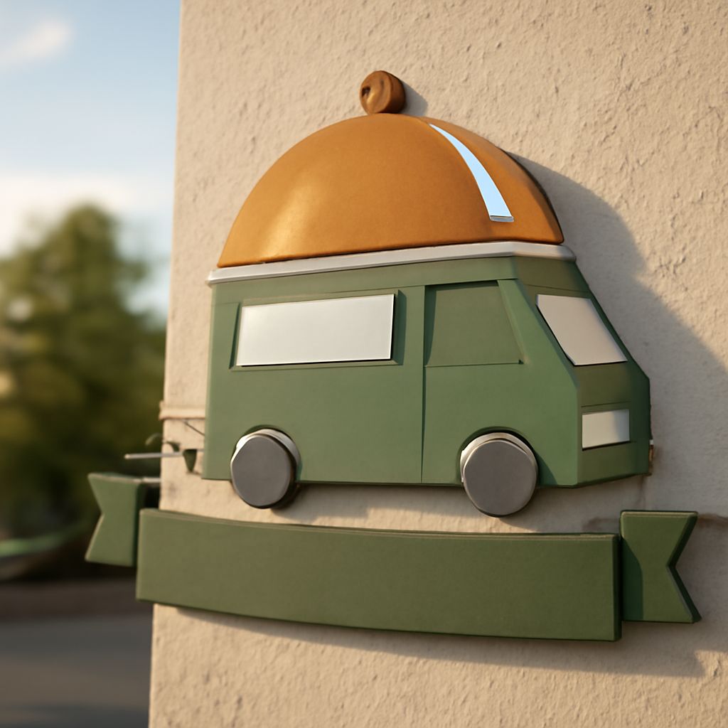 Designing food truck logos with truck font and watercolor styles