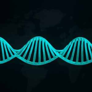 DNA and fern illustration in digital art