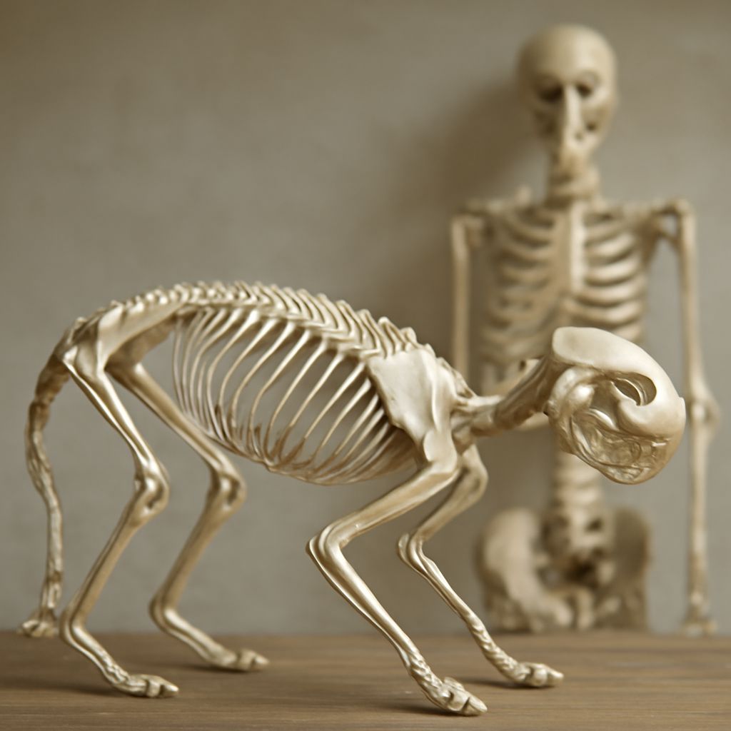 An overview of female cat anatomy highlighting cat ear anatomy and cat tail anatomy.