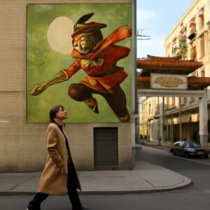 Chinese cartoon shows with traditional Chinese fonts and Chinese calligraphy tattoos