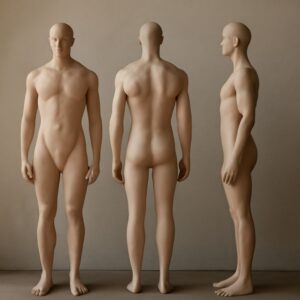 Fashion model sketch and vintage fashion illustration with liver and kidney anatomy models