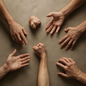 Hand sketches and drawing hand poses guide