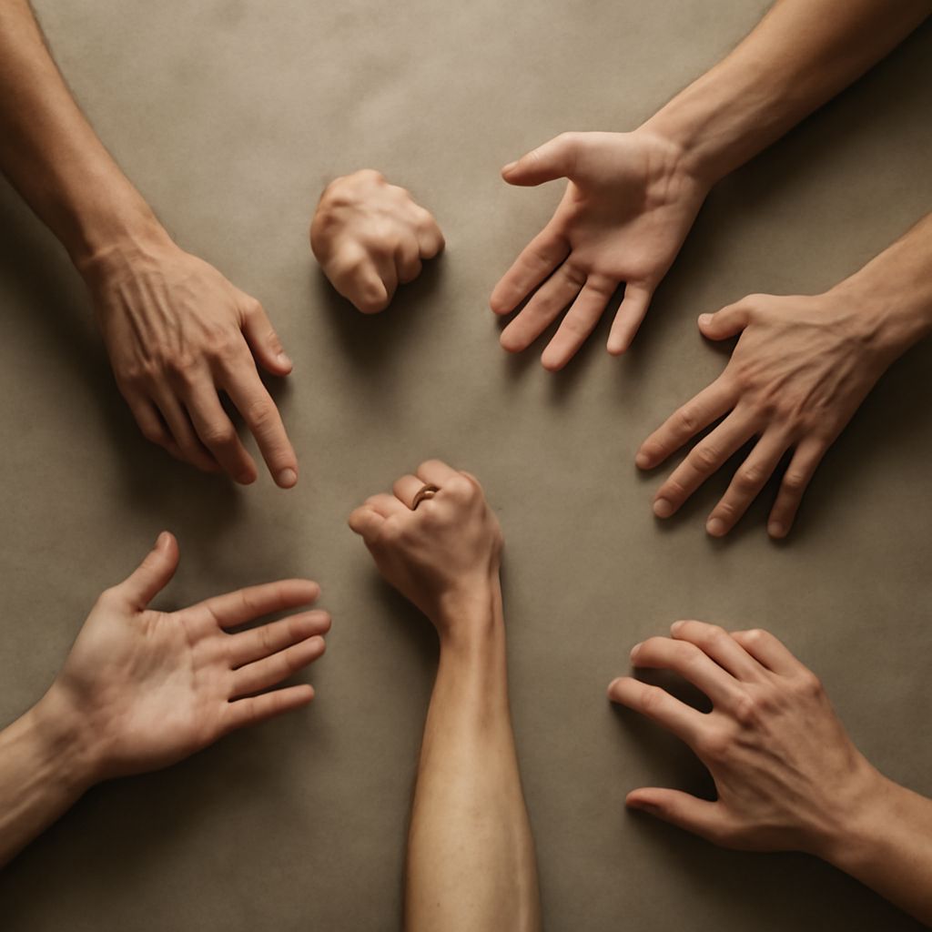 Hand sketches and drawing hand poses guide