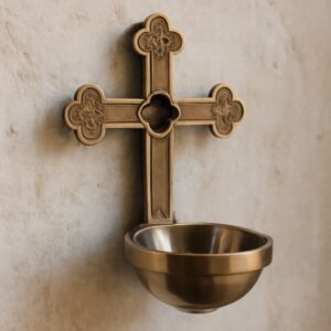 Illustration of holy water fonts and water tower drawing