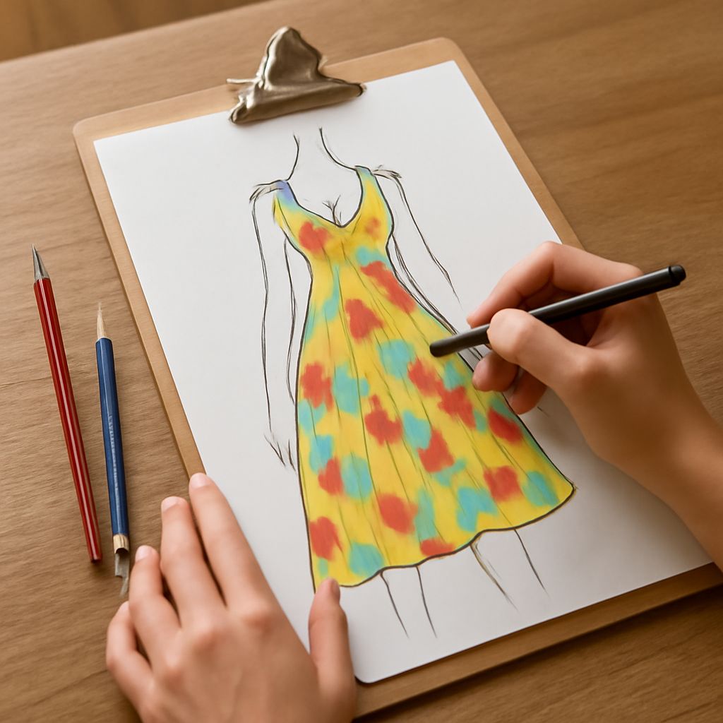 A collection of wedding dress drawings and dress sketches