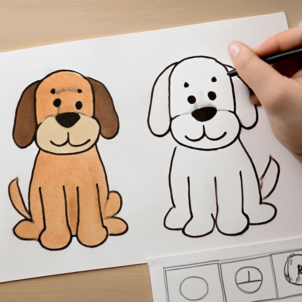 How to draw a cartoon dog and how to draw cartoon cats