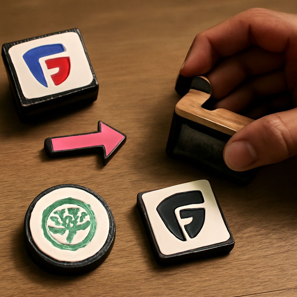 Custom logo stamp and rubber stamp logo designs