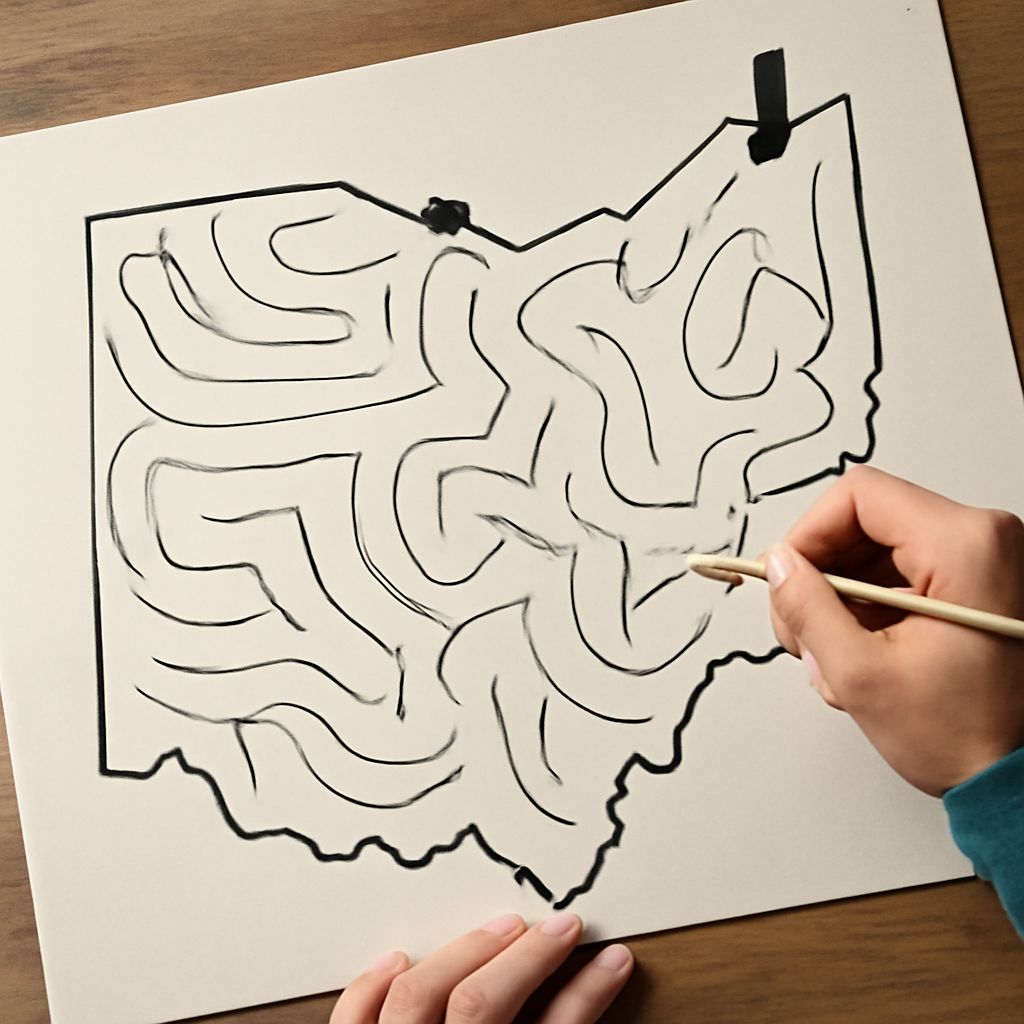 Maze drawing with group base and anime girl sketch