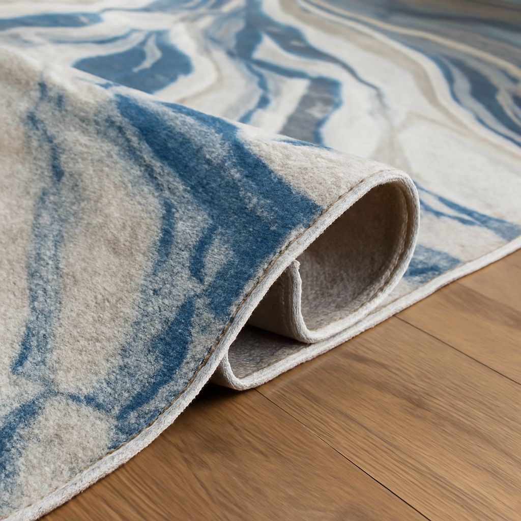 Beautiful watercolor rugs and area rugs with attention to text and logo safe area