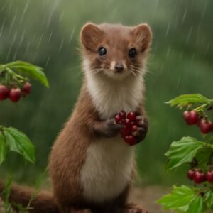 An artistic depiction of a cartoon ferret and a whimsical faucet cartoon