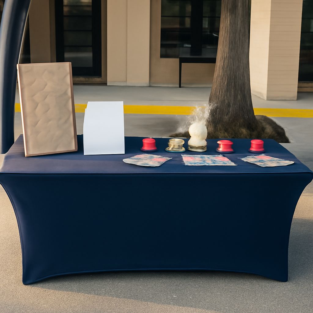 Custom logo tablecloths and table cover with logo