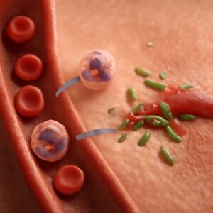 Illustrations of stem cell cartoon and immune system cartoon