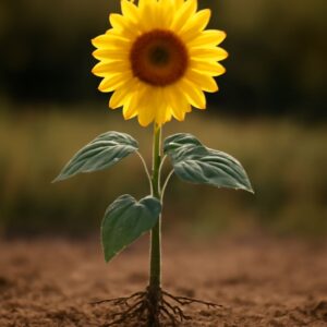 Illustration of sunflower anatomy and banjo anatomy