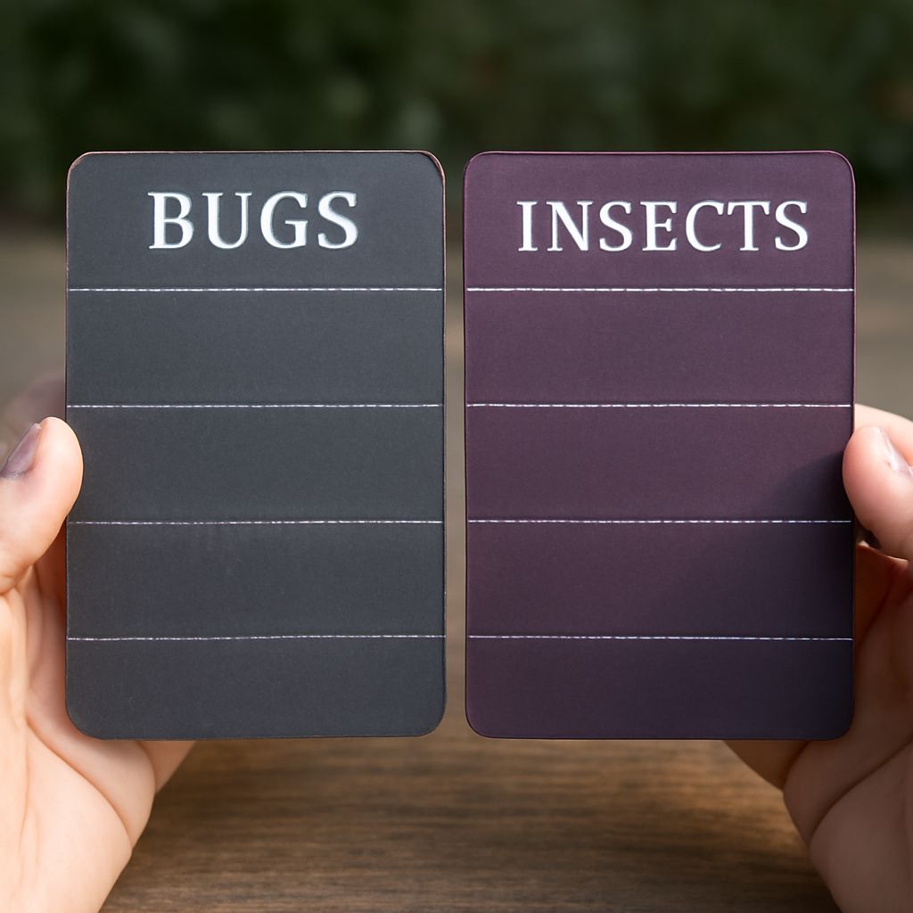 Illustration showing the difference between bugs and insects