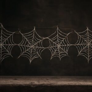 Jumping spider drawing with spider web font