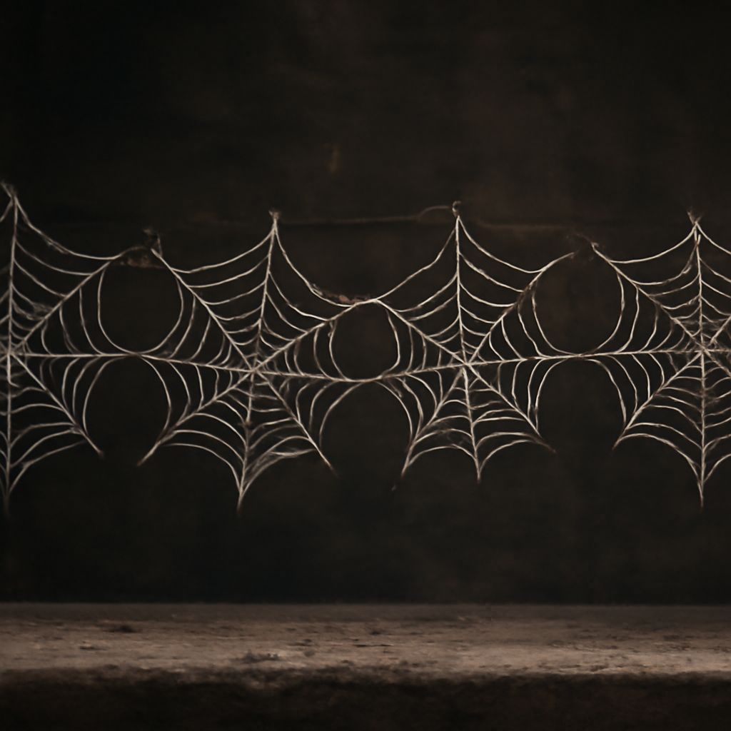 Jumping spider drawing with spider web font